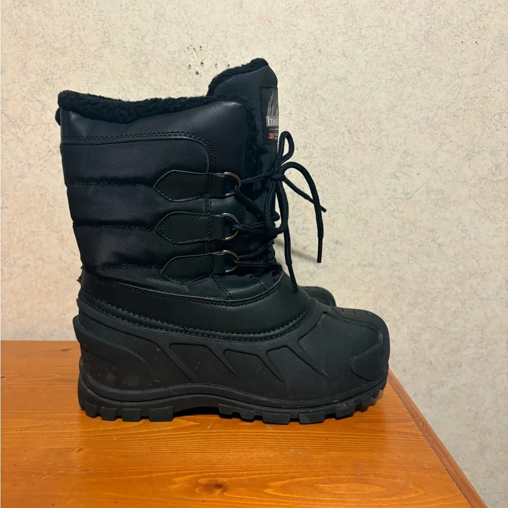 Itasca Black Winter Boots Waterproof Snow Boot with Thinsulate Kids Size 3